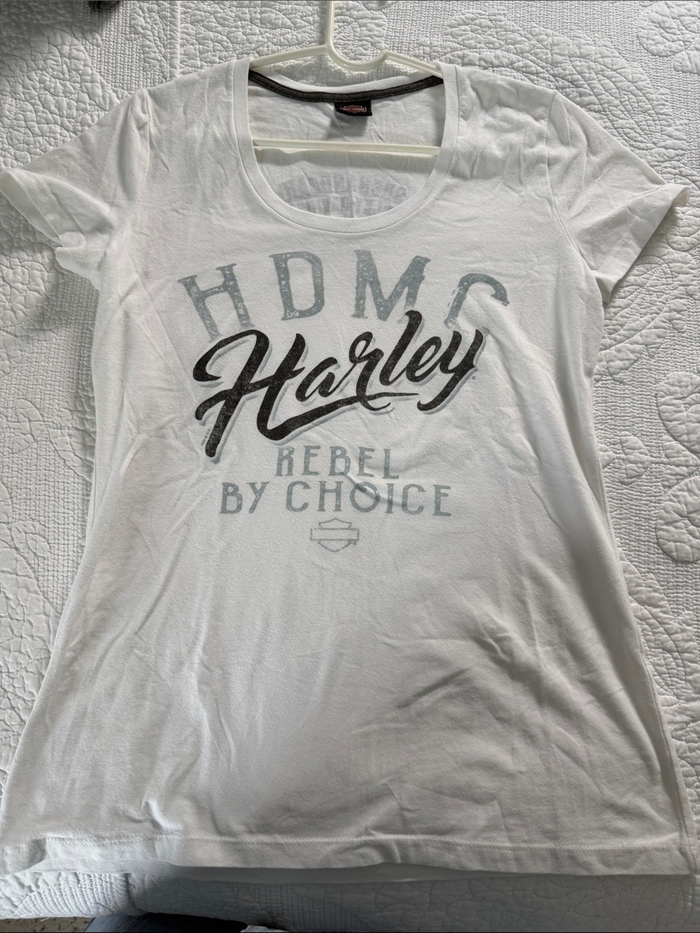 Harley-Davidson White and Black Script Logo Tee